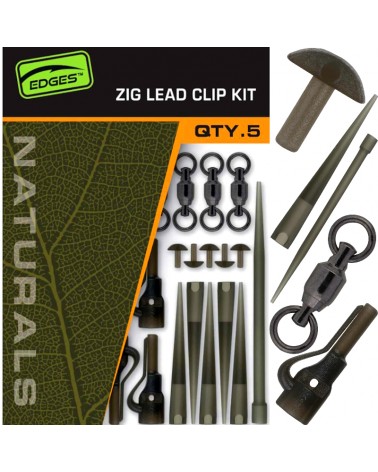 Zestaw Karpiowy Do Zig Riga Fox Edges Naturals Lead Clip Kit 5szt.