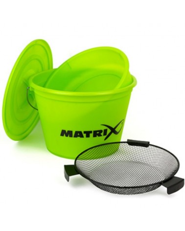 Wiadro Wędkarskie 20L Z Miską I Sitem Matrix Bucket Set Lime