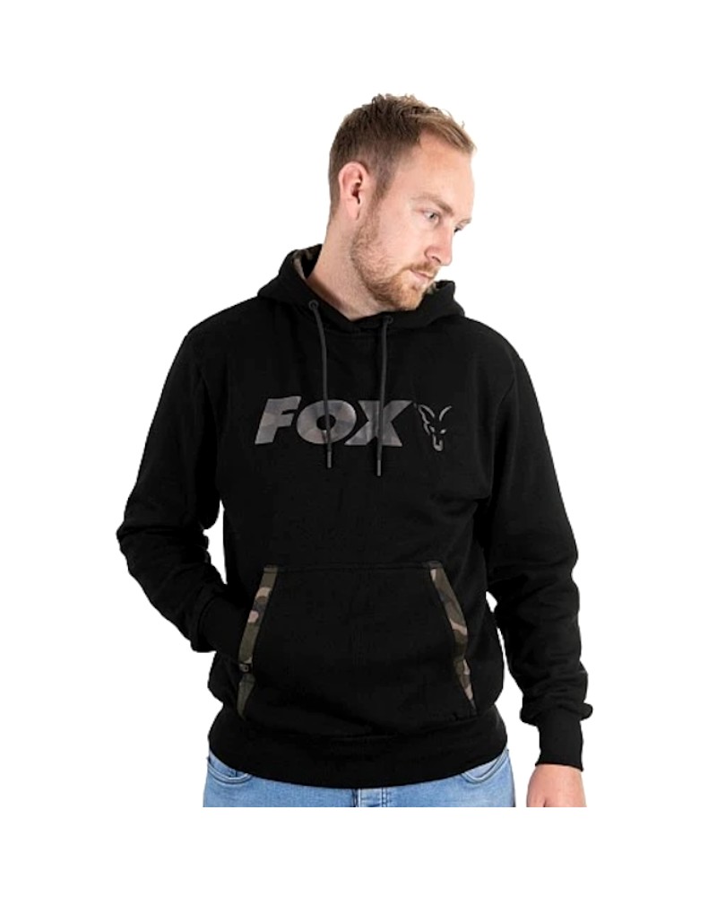 Bluza Wędkarska Z Kapturem Fox Black Camo Print Hoody XXXL