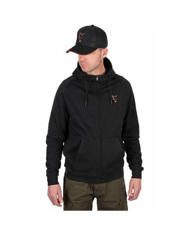 Bluza Wędkarska Z Kapturem Rozpinana Fox Collection LW Hoody Black Orange XL