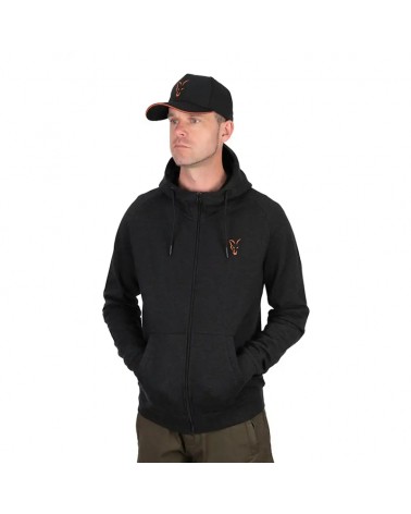 Bluza Wędkarska Z Kapturem Rozpinana Fox Collection LW Hoody Black Orange XXL