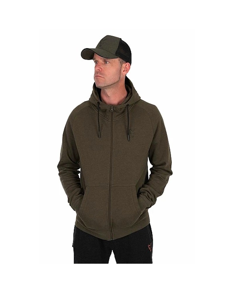 Bluza Wędkarska Z Kapturem Rozpinana Fox Collection LW Hoody Green Black