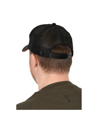 Czapka Wędkarska Z Daszkiem Fox Collection Trucker Cap Black Orange
