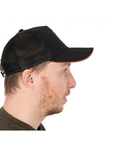 Czapka Wędkarska Z Daszkiem Fox Collection Trucker Cap Black Orange