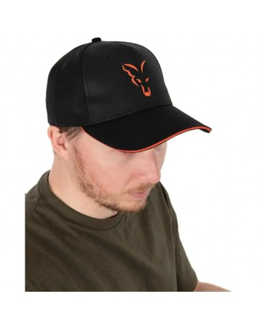 Czapka Wędkarska Z Daszkiem Fox Collection Baseball Black Orange