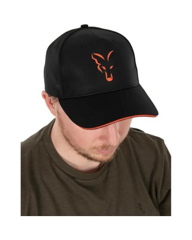 Czapka Wędkarska Z Daszkiem Fox Collection Baseball Black Orange