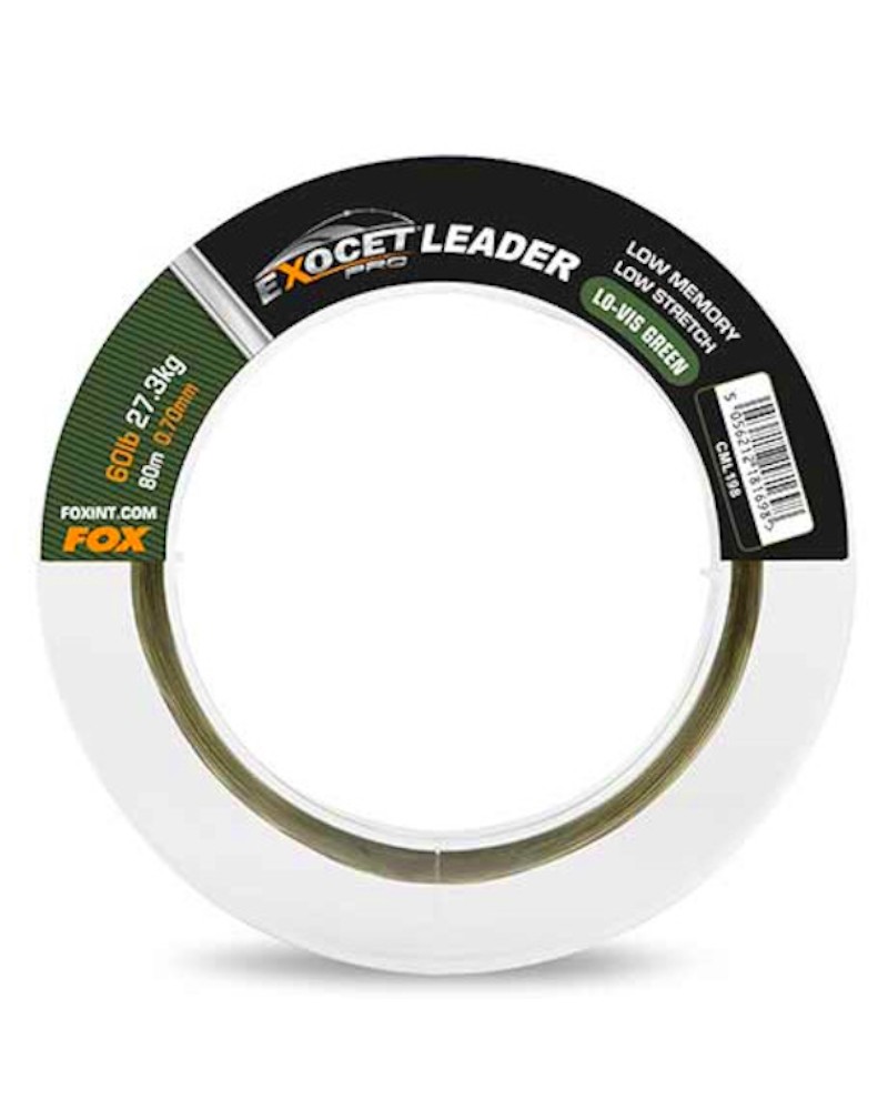 Żyłka Strzałówka Fox Exocet Pro Leader Low Vis Green 0.70mm 60lb 27.3kg 80m