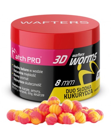 Dumbells MatchPro 3D Worms Wafters Duo Sweetcorn Słodka Kukurydza 8mm 20g