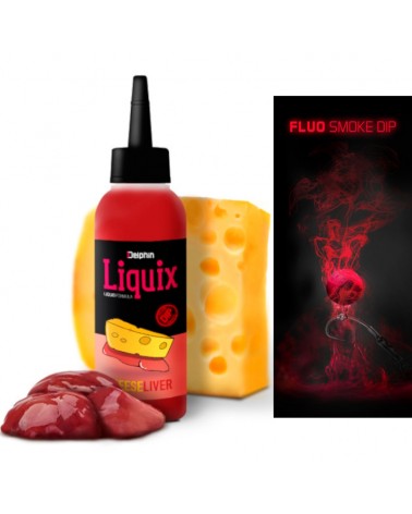 Dip Method Feeder Fluo Delphin D SNAX LiquiX Ser-Wątroba 100ml