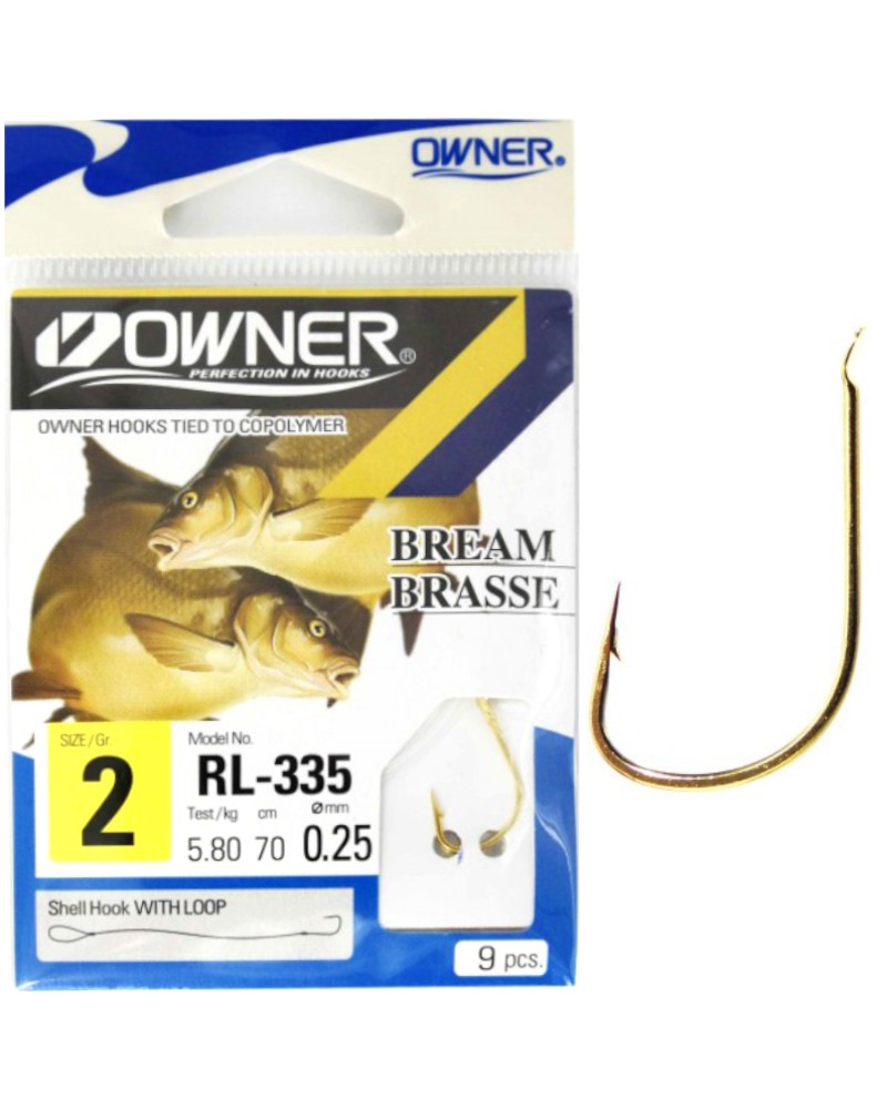 Haczyki Z Przyponem Owner RL335 Chinta Nr 2 0.25mm 70cm 9szt.
