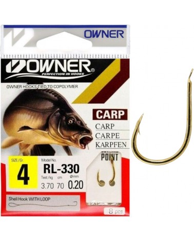 Haczyki Z Przyponem Owner RL330 Cut Gure Nr 4 0.20mm 70cm 8szt.