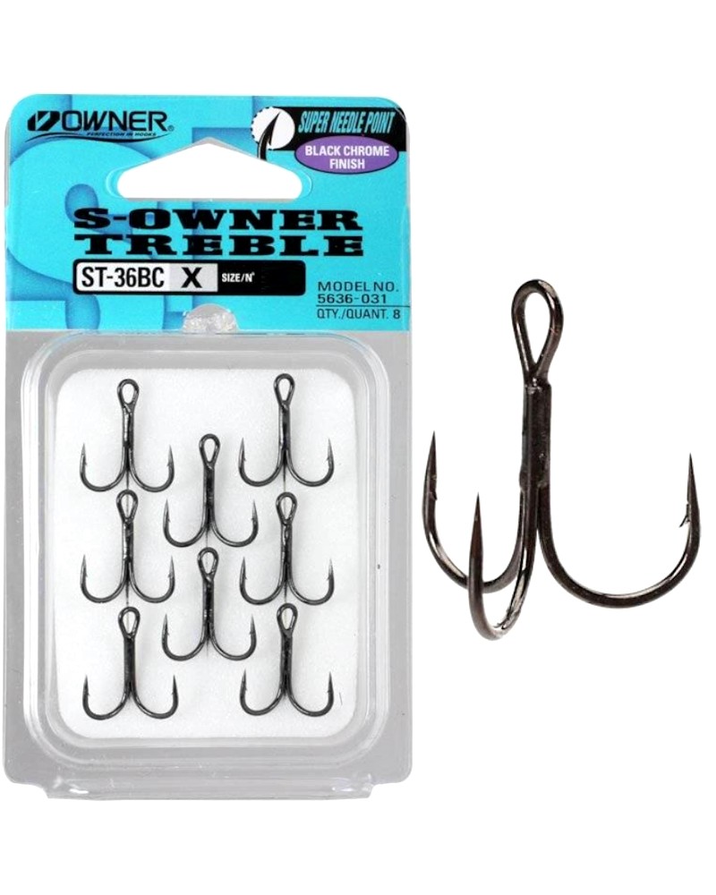 Kotwice Kotwiczki Owner Treble Hooks ST36BC X Nr 2 6szt.