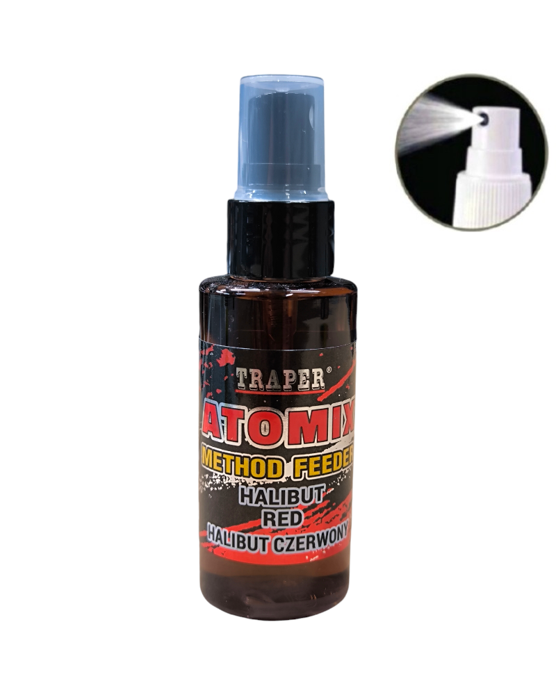 Atraktor Zapachowy W Sprayu Traper Atomix Method Feeder Halibut Red 50ml 50g