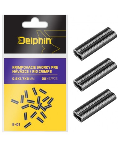 Tulejki/Zaciski Podwójne Do Przyponów Delphin 0.8x1.7x8mm 20szt.
