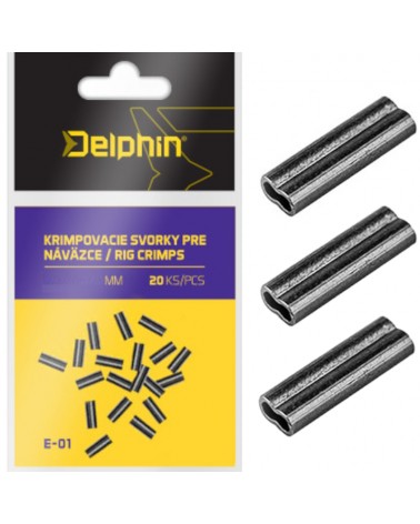 Tulejki/Zaciski Podwójne Do Przyponów Delphin 1.2x2.6x8mm 20szt.