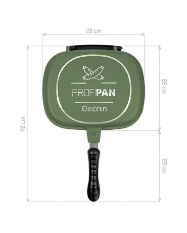 Patelnia Turystyczna Biwakowa Delphin Grill Profipan Green 22x28x7cm