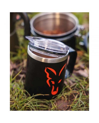 Kubek Termiczny Fox Stainless Thermal Mug Black & Orange Logo 380ml