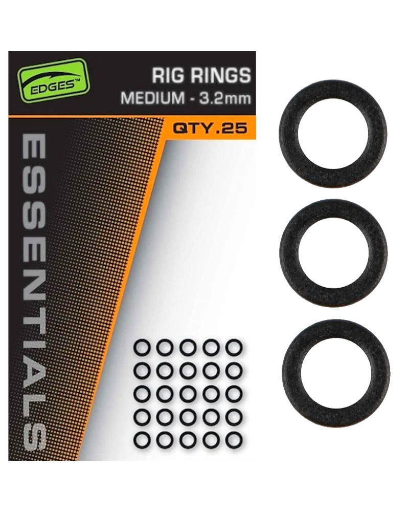 Kółeczka Pierścienie Miniaturowe Fox Edges Essentials Rig Rings 3.2mm Medium 25szt.