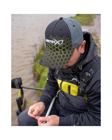 Czapka Wędkarska Z Daszkiem Matrix Hex Print Baseball Cap Black