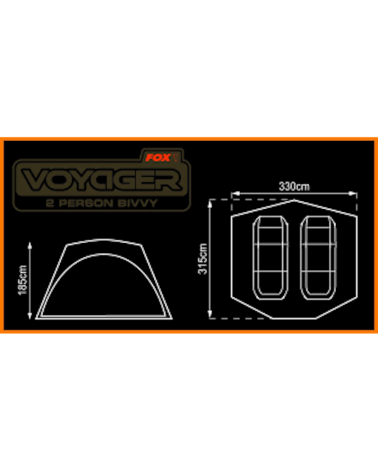 Namiot Wędkarski Dwuosobowy Fox Voyager 2 Person Bivvy 315x330x185cm 10K Wodoodporny