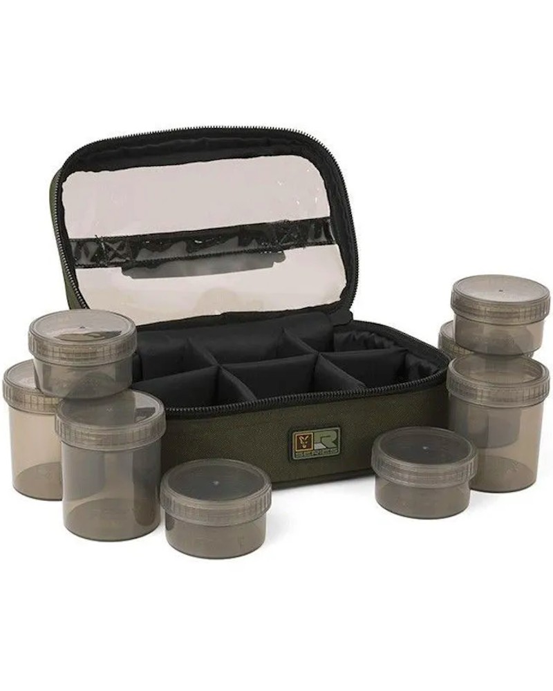 Torba Na Przynęty Z Pudełkami Fox R Series Hookbaits Bag 8 Pots 25x12x16cm