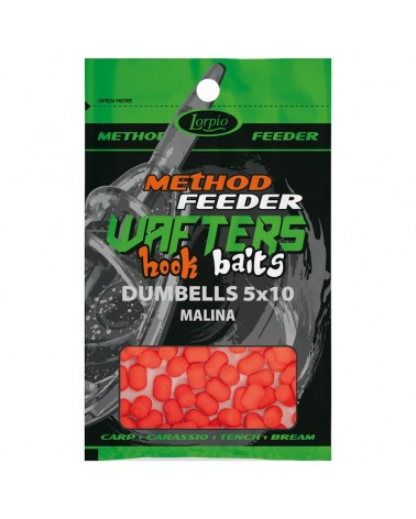 Przynęta Lorpio Method Feeder Hook Baits Wafters Dumbells 5x10mm Malina 15g