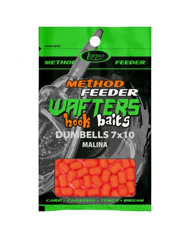 Przynęta Lorpio Method Feeder Hook Baits Wafters Dumbells 7x10mm Malina 15g