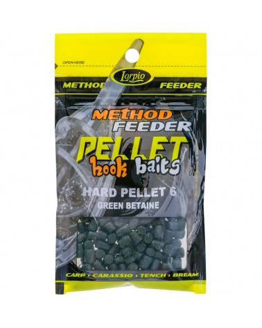 Przynęta Lorpio Method Feeder Hook Baits Hard Pellet 6mm Green Betaine 25g