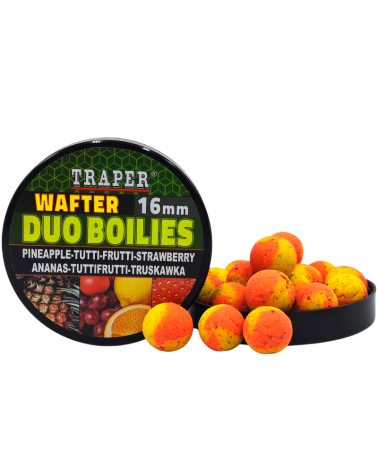 Kulki Proteinowe Traper Wafter Duo Boilies Ananas/Tutti-Frutti/Truskawka16mm 40g