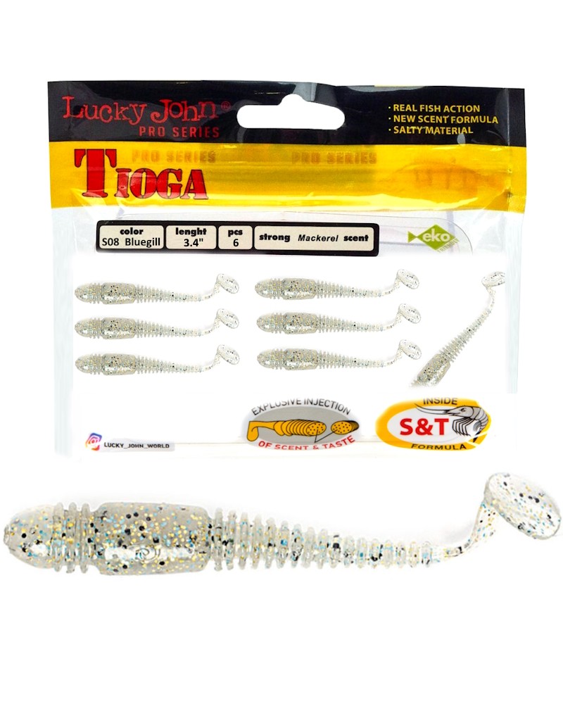 Guma Ripper Lucky John Tioga 3.4" 8.6cm S08 Bluegill 6szt.