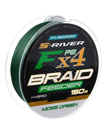 Plecionka Flagman S-River Pe Braid Hybrid F4 Feeder 0.10mm 4.6kg 10lb 150m Moss Green