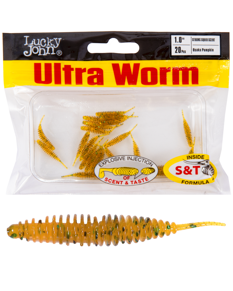 Guma Robak Lucky John Ultraworm 1.0'' 2.54cm PA19 Osaka Pumpkin 20szt.