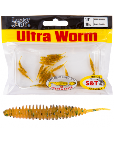 Guma Robak Lucky John Ultraworm 1.0'' 2.54cm PA19 Osaka Pumpkin 20szt.