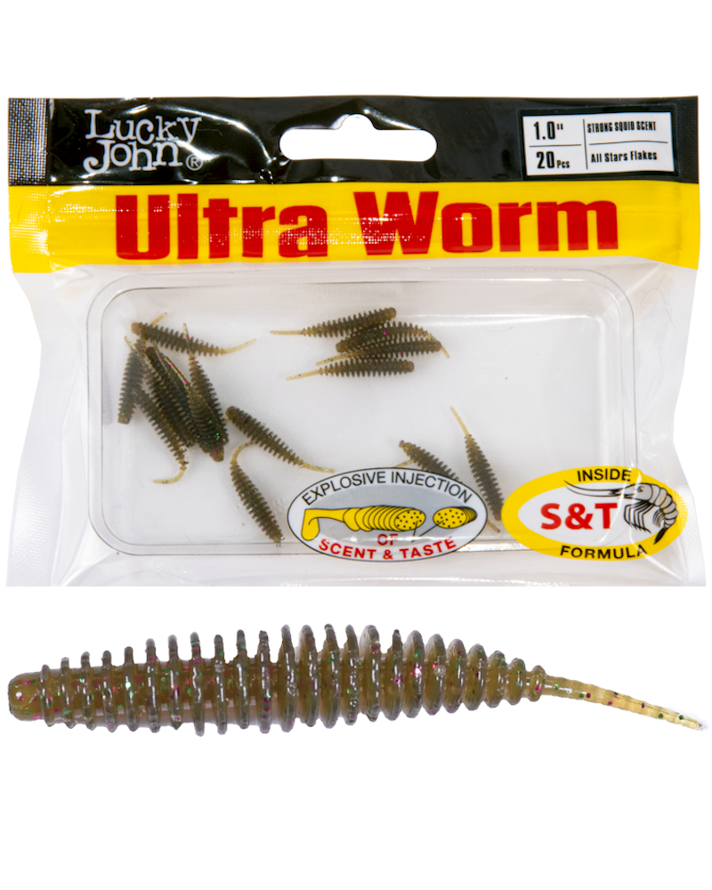 Guma Robak Lucky John Ultraworm 1.0'' 2.54cm S21 All Star Flakes 20szt.