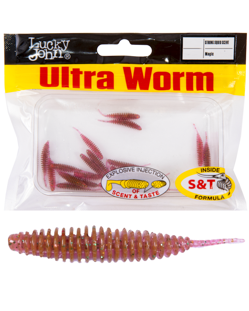 Guma Robak Lucky John Ultraworm 2.0'' 5cm S14 Magic 9szt.