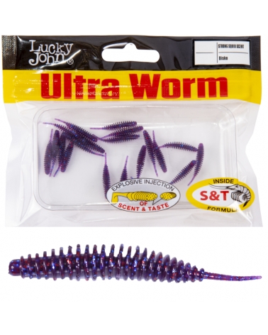 Guma Robak Lucky John Ultraworm 2.0'' 5cm S63 Disko 9szt.
