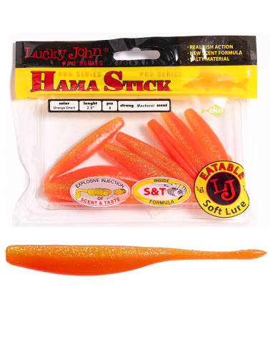 Guma Jaskółka Lucky John Hama Stick 3.5'' 8.9cm T26 Orange Chart 9szt.