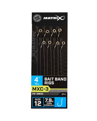 Przypony Matrix MXC-3 12 0.20mm 10cm Bait Band Rigs Barbless 8szt.