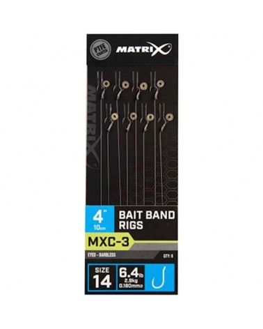Przypony Matrix MXC-3 14 0.18mm 10cm Bait Band Rigs Barbless 8szt.