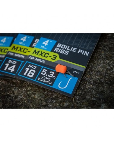 Przypony Matrix MXC-3 12 0.20mm 10cm Boilie Pins Rigs Barbless 8szt.