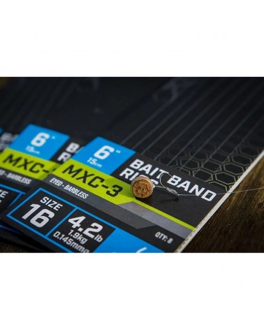 Przypony Matrix MXC-3 16 0.145mm 15cm Bait Band Rigs Barbless 8szt.