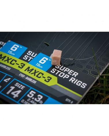 Haczyki Z Przyponem Matrix MXC-3 16 0.145mm Super Stop Rigs Barbless 15cm