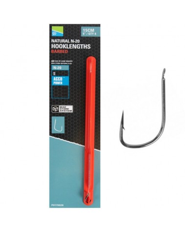 Haczyki Z Przyponem Preston Natural N-20 6'' 15cm 8szt.