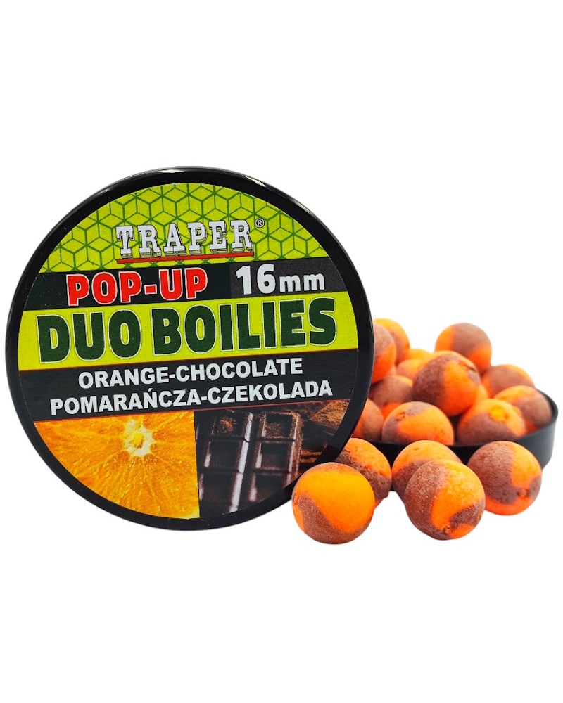 Kulki Proteinowe Traper Pop-Up Duo Boilies Pomarańcza/Czekolada Orange/Chocolate 16mm 40g