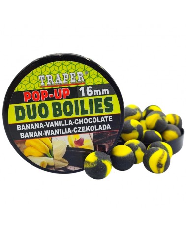 Kulki Proteinowe Traper Pop-Up Duo Boilies Banan/Wanilia/Czekoloada Banana/Vanila/Chocolate 16mm 40g