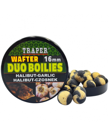 Kulki Proteinowe Traper Wafter Duo Boilies Halibut/Czosnek-Garlic 16mm 40g
