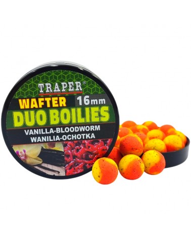 Kulki Proteinowe Traper Wafter Duo Boilies Wanilia/Ochotka Vanilla/Bloodworm 16mm 40g
