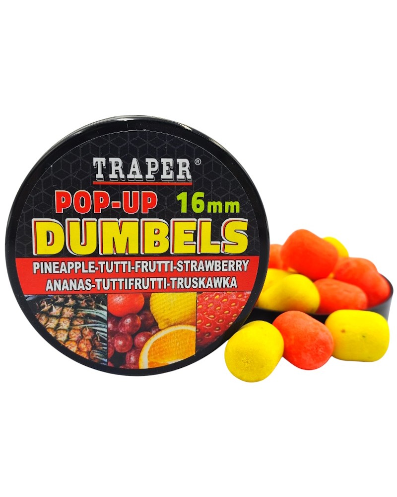 Dumbels Traper Pop-Up Ananas/Tutti-Frutti/Truskawka Pineapple/Tutti Frutti/Strawberry 16mm 40g