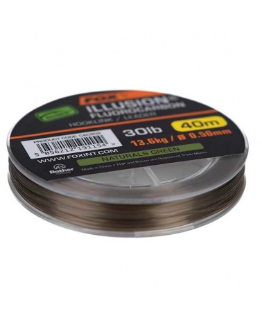 Fluorocarbon Fox Edges Illusion Leader 20lb 9.1kg 0.40mm 40m Naturals Green