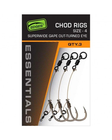 Przypony Karpiowe Fox Edges Super Wide Gape Out-Turned Eye Chod Rigs 3szt.